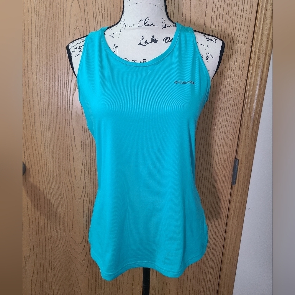 Columbia Mesh Back Turquoise Athletic Athleisure Tank Top